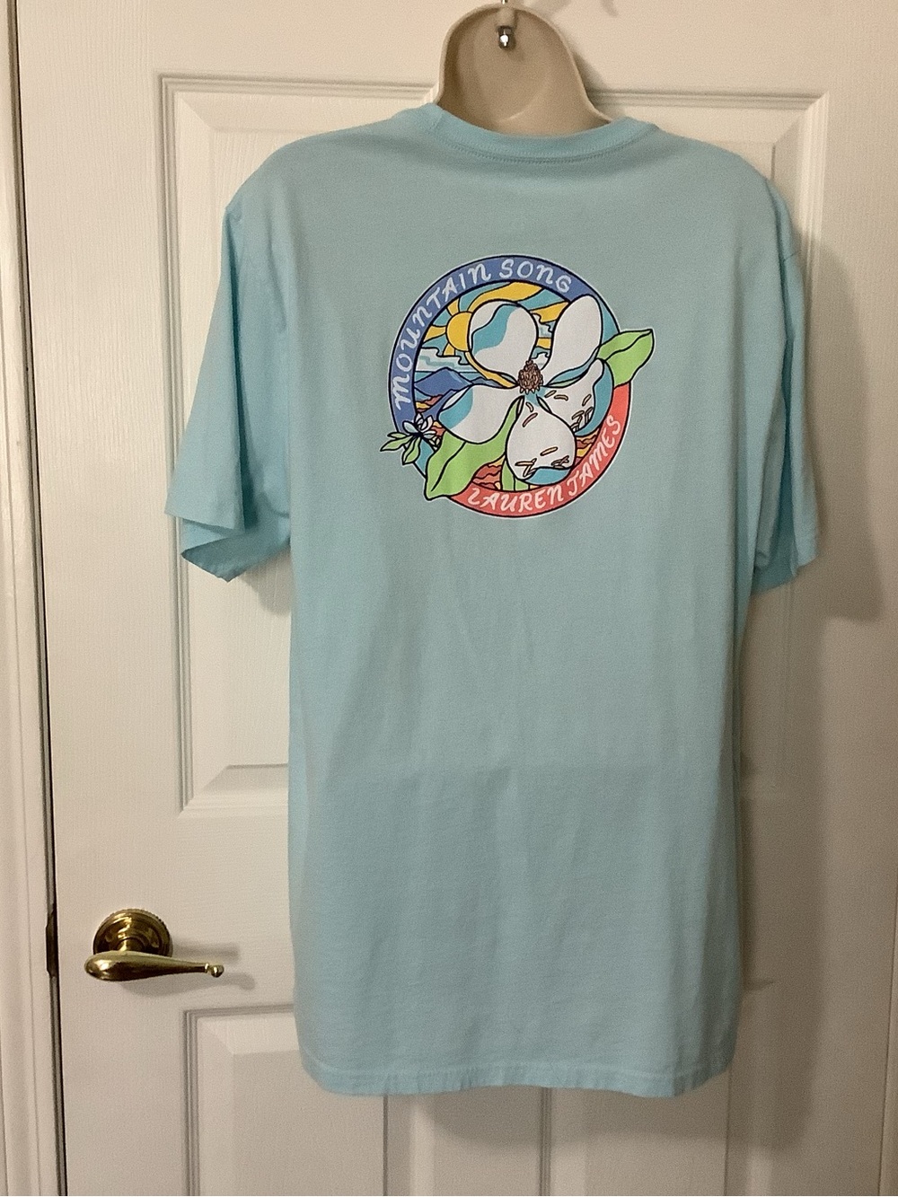 Lauren James Women’s Tee L Light Blue Mountain Song